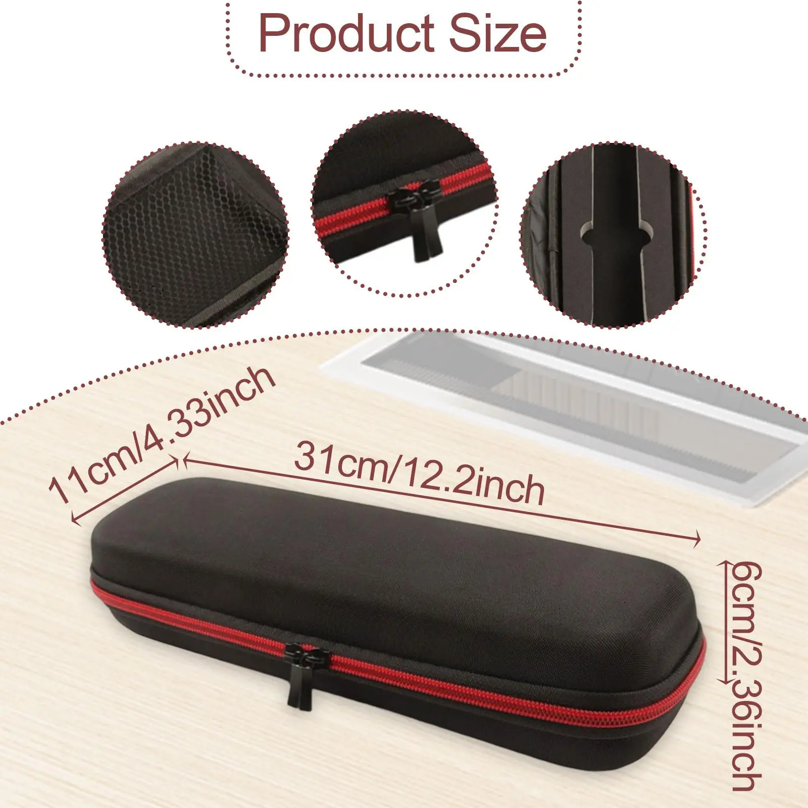 Handheld Case Carry Case Holds 1 Mic with Carry Strap Organizer Storage Box