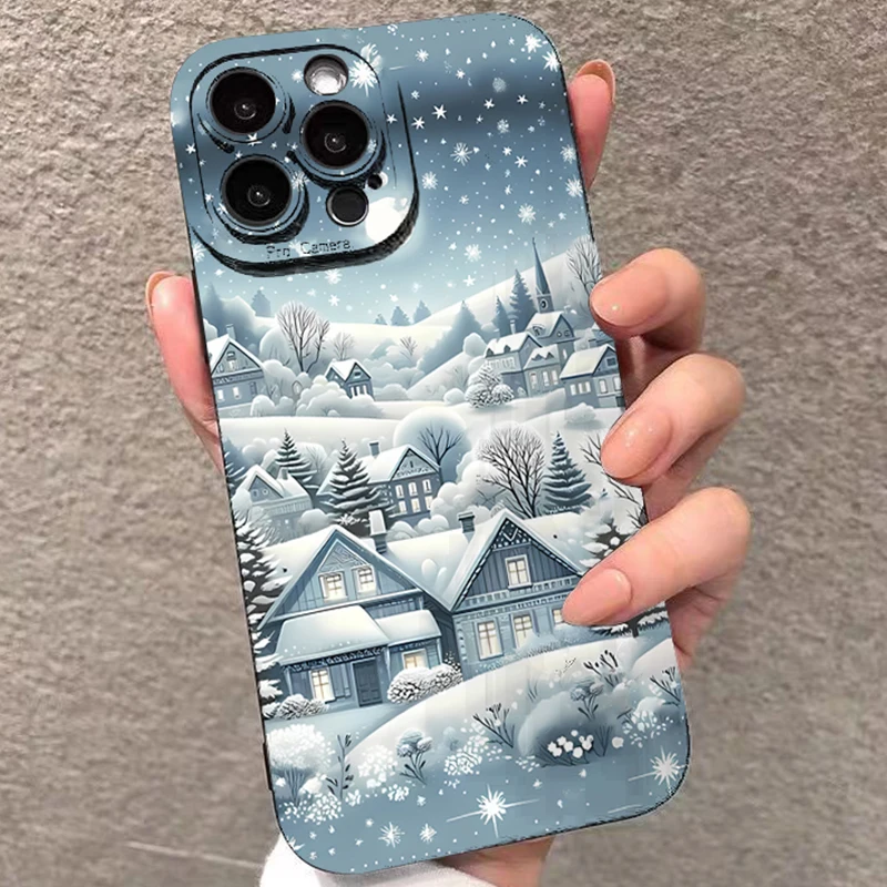 Winter Snow Moon Night Snowy Mountain Case For Samsung Galaxy S25 FE S24 S23 S22 Ultra Plus 5G A16 A26 A36 A56 A55 A54 A53 Cover