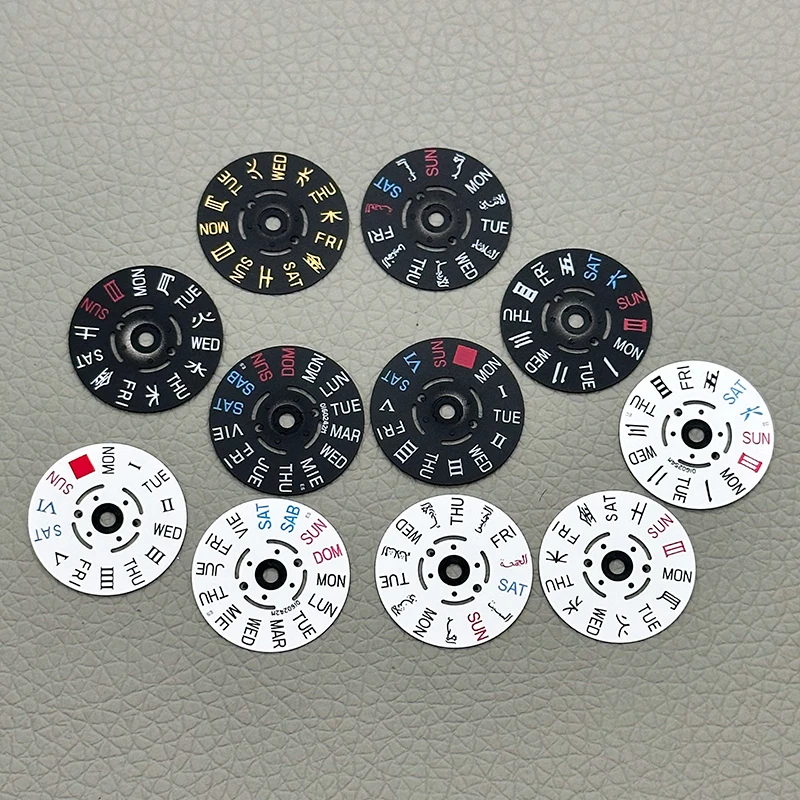 Mod NH36 NH36A Date Dial Fit for NH35 NH36 Movement Crown at 3.0/3.8H/4.1H o'clock position Mechanical Movt Day Date Dial Wheel
