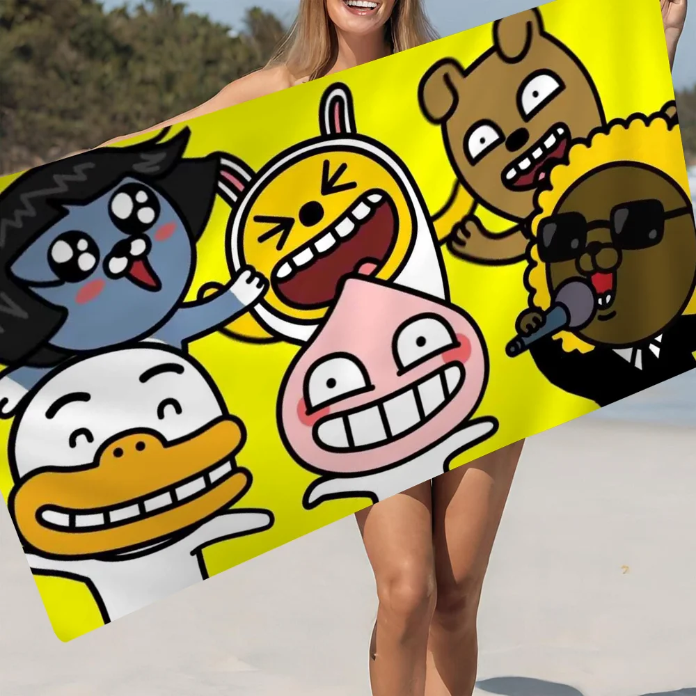 KAKAO FRIEND Microfiber Blanket Quick Drying Beach Towels Oversized Printing Super Absorbent Pool Towel Blanket