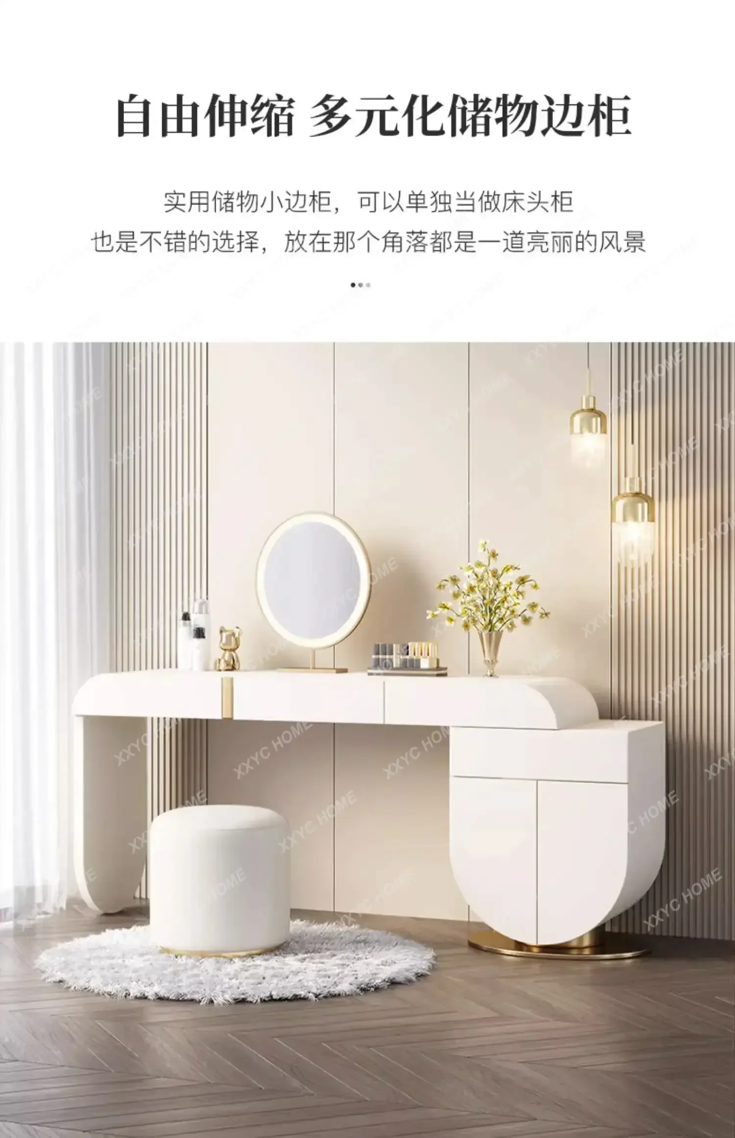 HMJLight luxury rock slab dresser simple small apartment desk chest dresser integrated makeup table