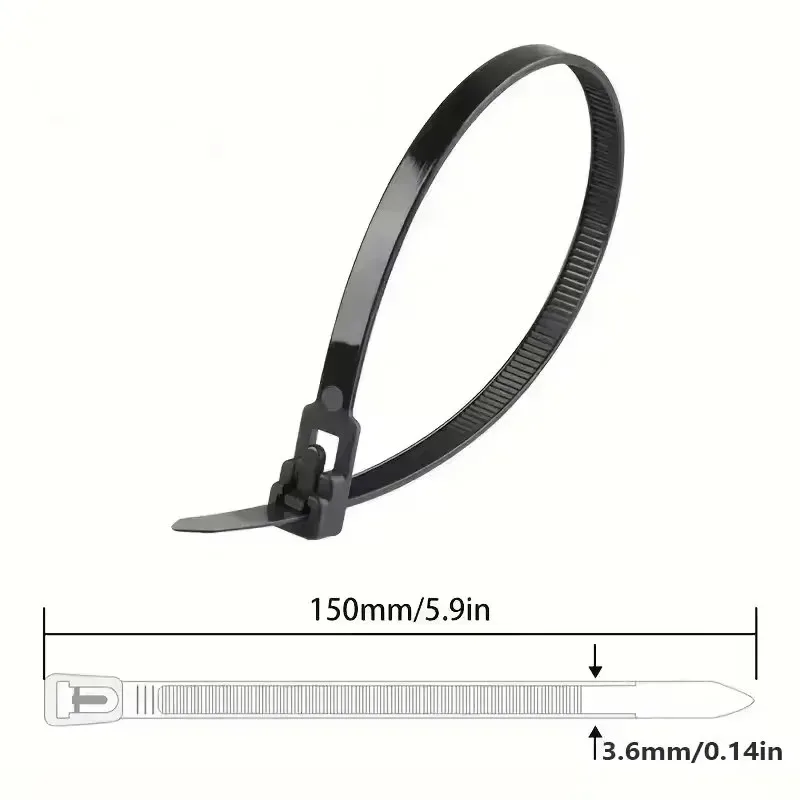 2026 1000/100Pcs Nylon Ties Removable Recyclable Mixed Colours Black White Cable Ties Reusable Cable Ties Cable Lock Loop2026202