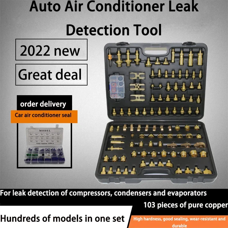 Automobile air conditioning leak detection tool plugging connector truck maintenance