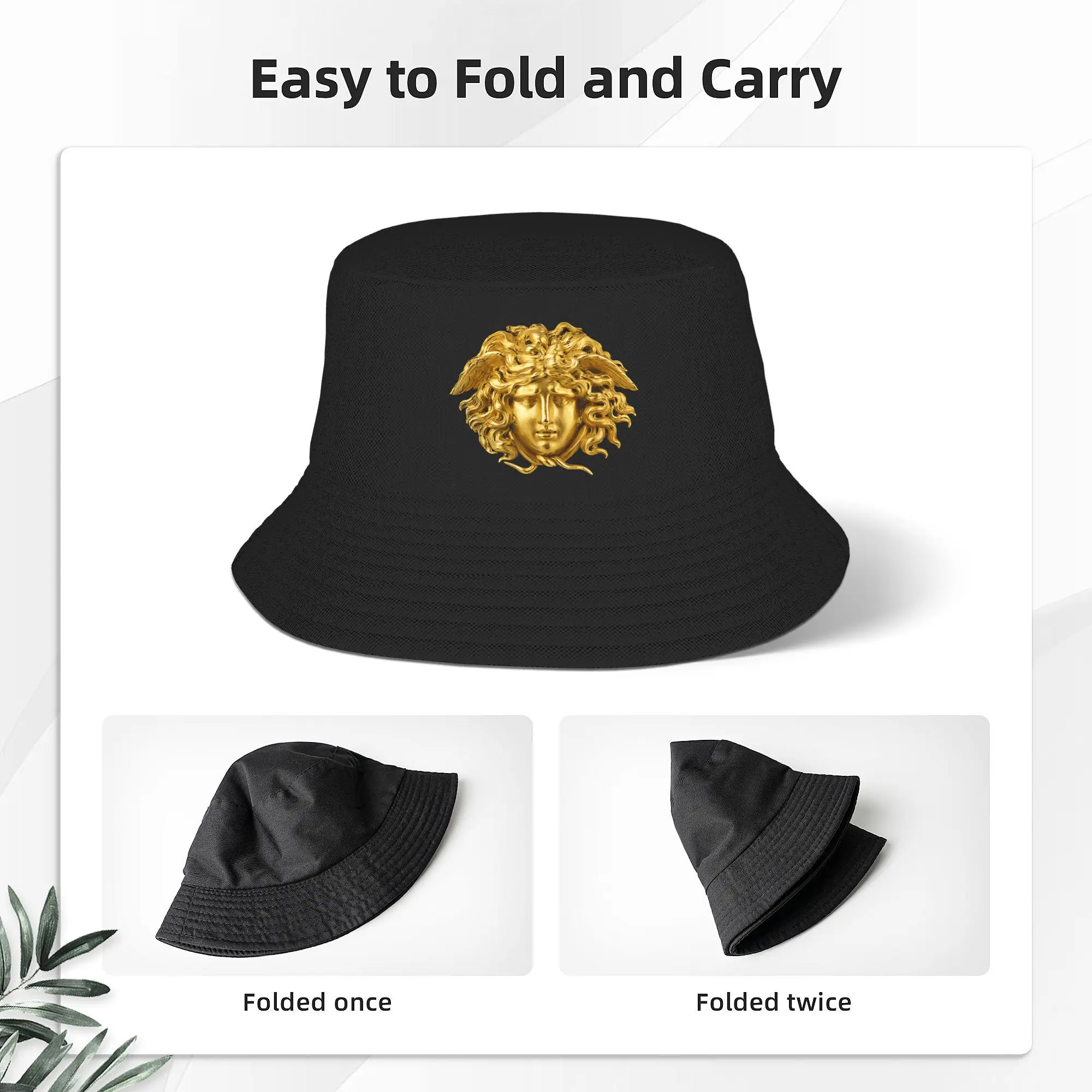 Fashion Medusa Head Bucket Hats for Unisex Vocation Luxury Brand Bob Hats Fashion for Outdoor