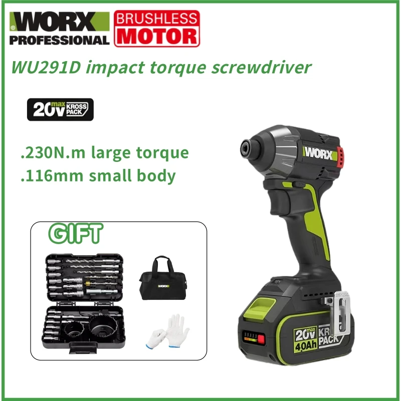 Worx Wu291d Bateria de Lítio Brushless Controle Drive Inteligente Chave de Fenda Elétrica Chave Elétrica