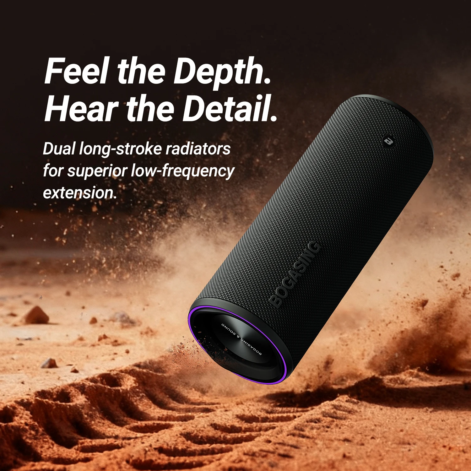 BOGASING Space M200 Portable Speaker Bluetooth, 50W Immersive Sound, Deep Bass, IP67 Waterproof, 24H Playtime, TWS, AUX, TF Card