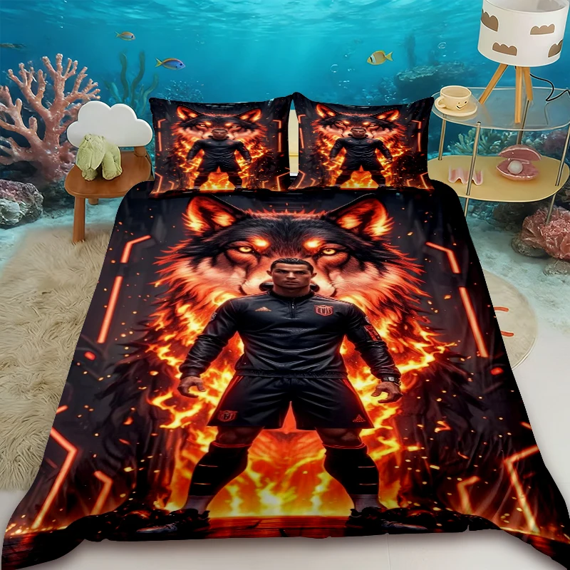 

Duvet Cover CR7 Football Star R-Ronaldo Printing Bedding Set Duvet Cover Comforter Bed Youth Kids Girl Boys Gifts