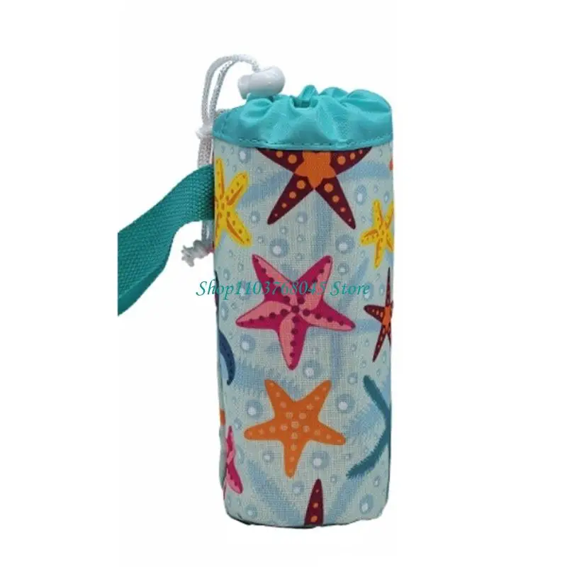 R53F Double Layer Fabric Cup Covers With Nonslip Base For Outdoor Water Bottle Bag