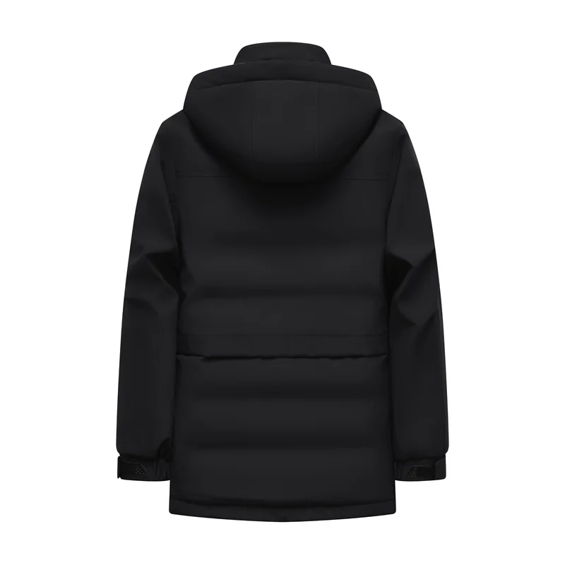 High Grade 90% White Duck Down Coat 2025 Winter Classic Busienss Solid Hooded Wind-proof Jacket Male Warm Padded Outwear