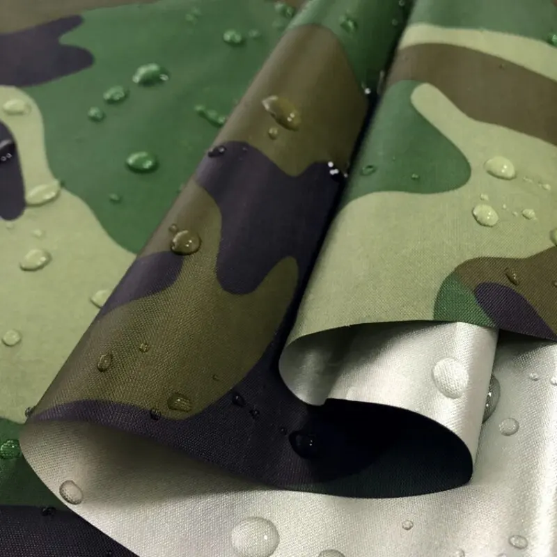 Camouflage Silver Coated Oxford Fabric UV‑Protection Waterproof Anti‑Aging Cloth For Outdoor Canopy Cover Sun Shade Shelter