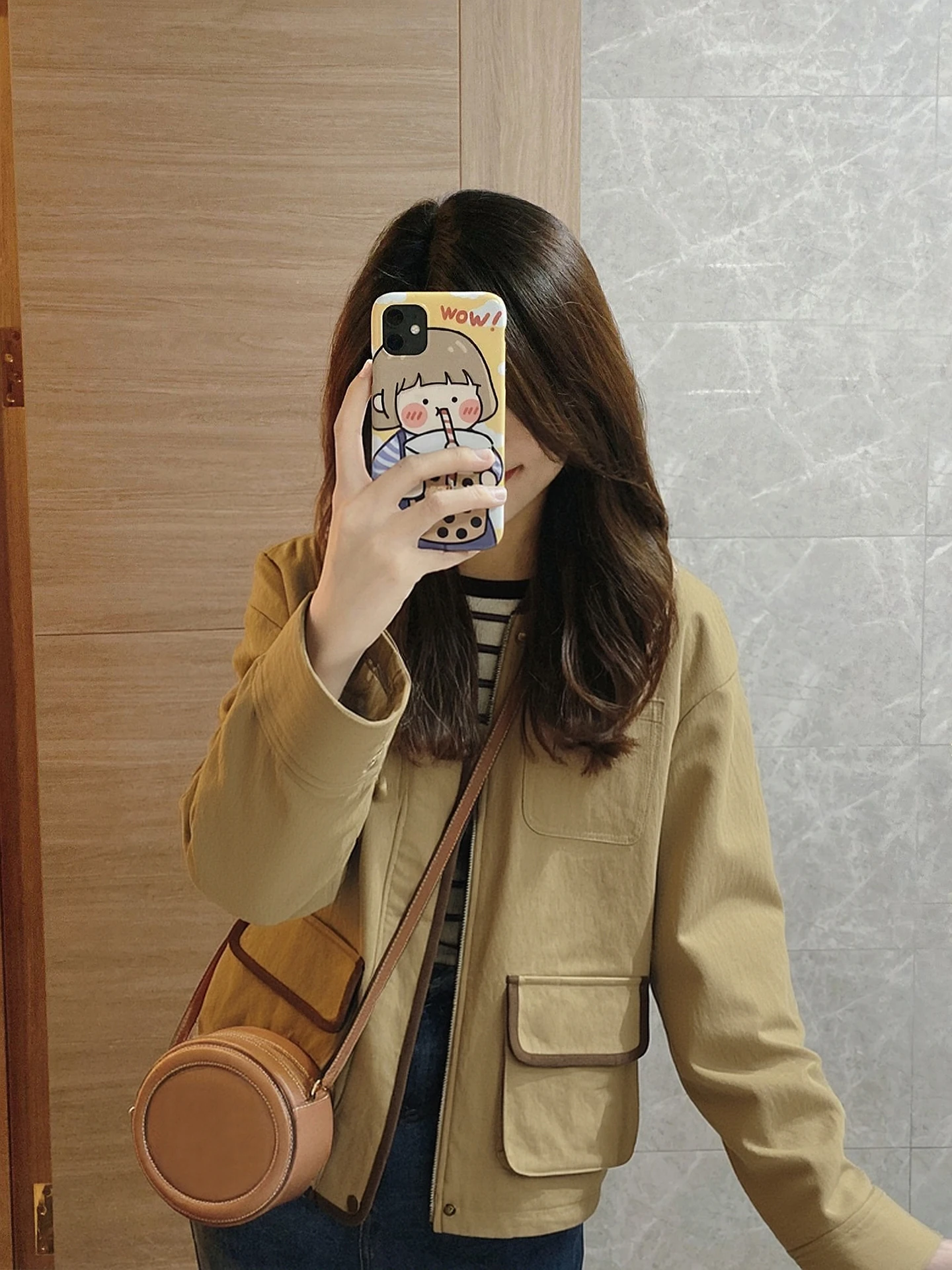 

Korean Sle Loose Fit ort Svel Jaet Women's Autumn Winter Casual Loose Outerwear Anti-Aging Jaet Top