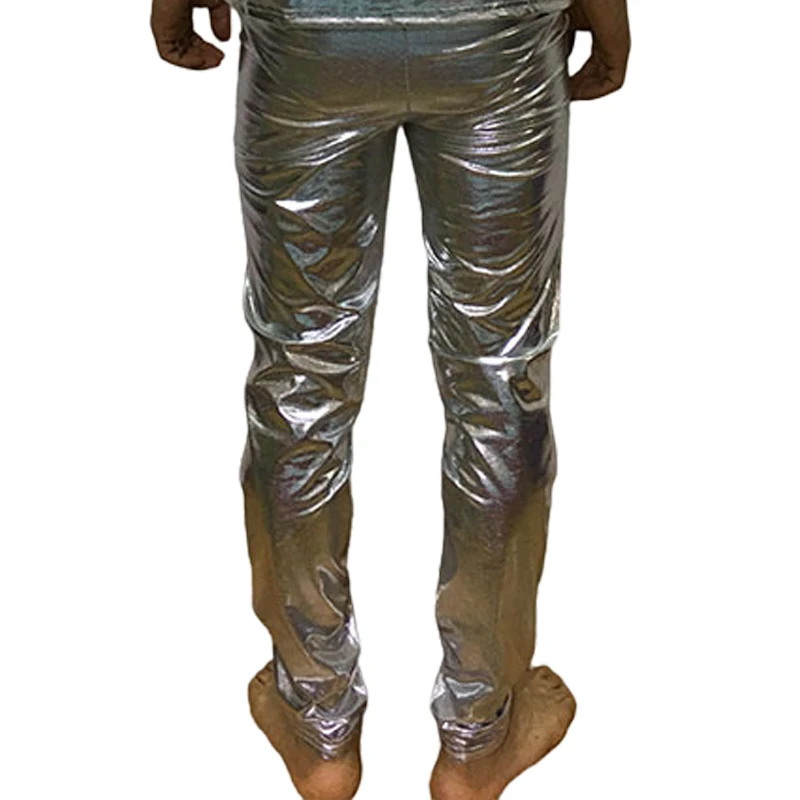 Long-length pants, shiny leather, jazz dance,  modern dance, hip-hop performance, stretchable pants for both men and women.