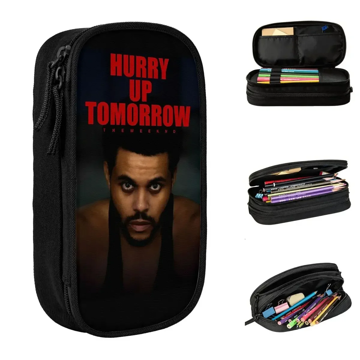The Weeknd Hurry Up Tomorrow Pencil Case Creative Pen Box Bags for Student Large Storage Office Gifts Pencil Box