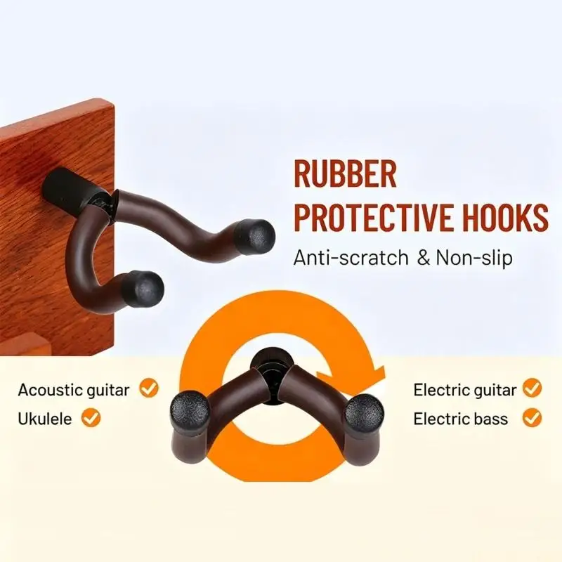 M5TC Decorative Guitar Hanger with Small Shelf for Music Room Studio Decors