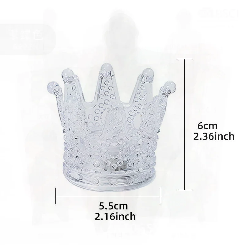 

LED Digital Candle Crown Water Drop Core Transparent Halloween Party Light Decoration Wedding Ornaments 5x5x6CM Plastic