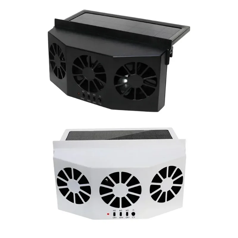 New Car Exhaust Fan USB Rechargeable/solar Air Circulation Cooling and Heat Dissipation High Wind Power 2/3 Head Ventilation Fan
