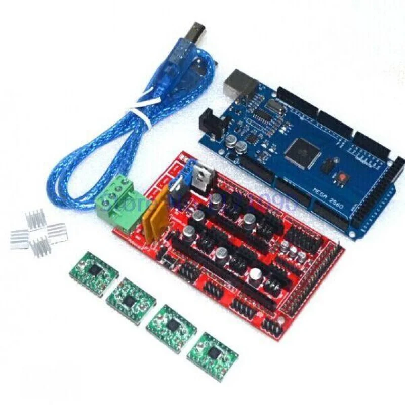 

Mega 2560 R3 1pcs RAMPS 1.4 Controller 4pcs A4988 Stepper Driver Module for