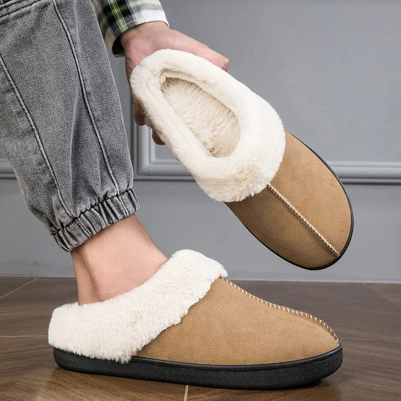 Winter Shoes Men Plush Slippers Indoor Home Comfortable Non Slip House Shoes Warm Women Slippers Cotton Unisex Slippers