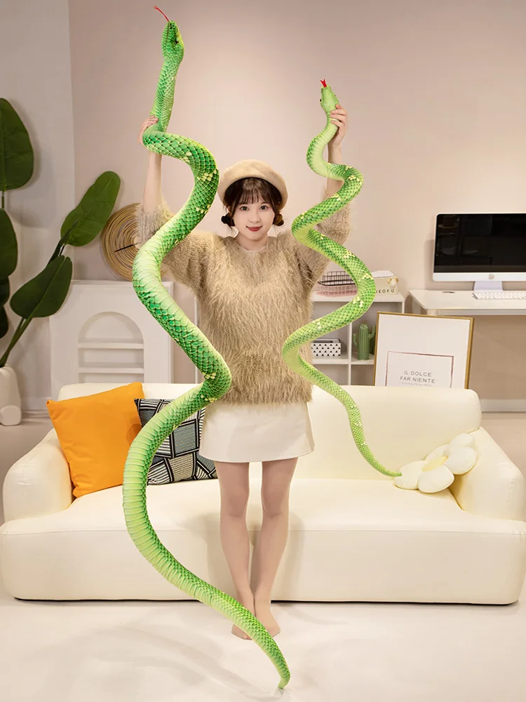 ตุ๊กตาบอยาปลอมขนาด 70/190 ซม. น่ารักเหมือนจริง ของเล่นตุ๊กตางูปลอมตลกๆ รูปทรงตัว S ตุ๊กตางูยักษ์ ของขวัญวันหยุด ของตกแต่งงานปาร์ตี้