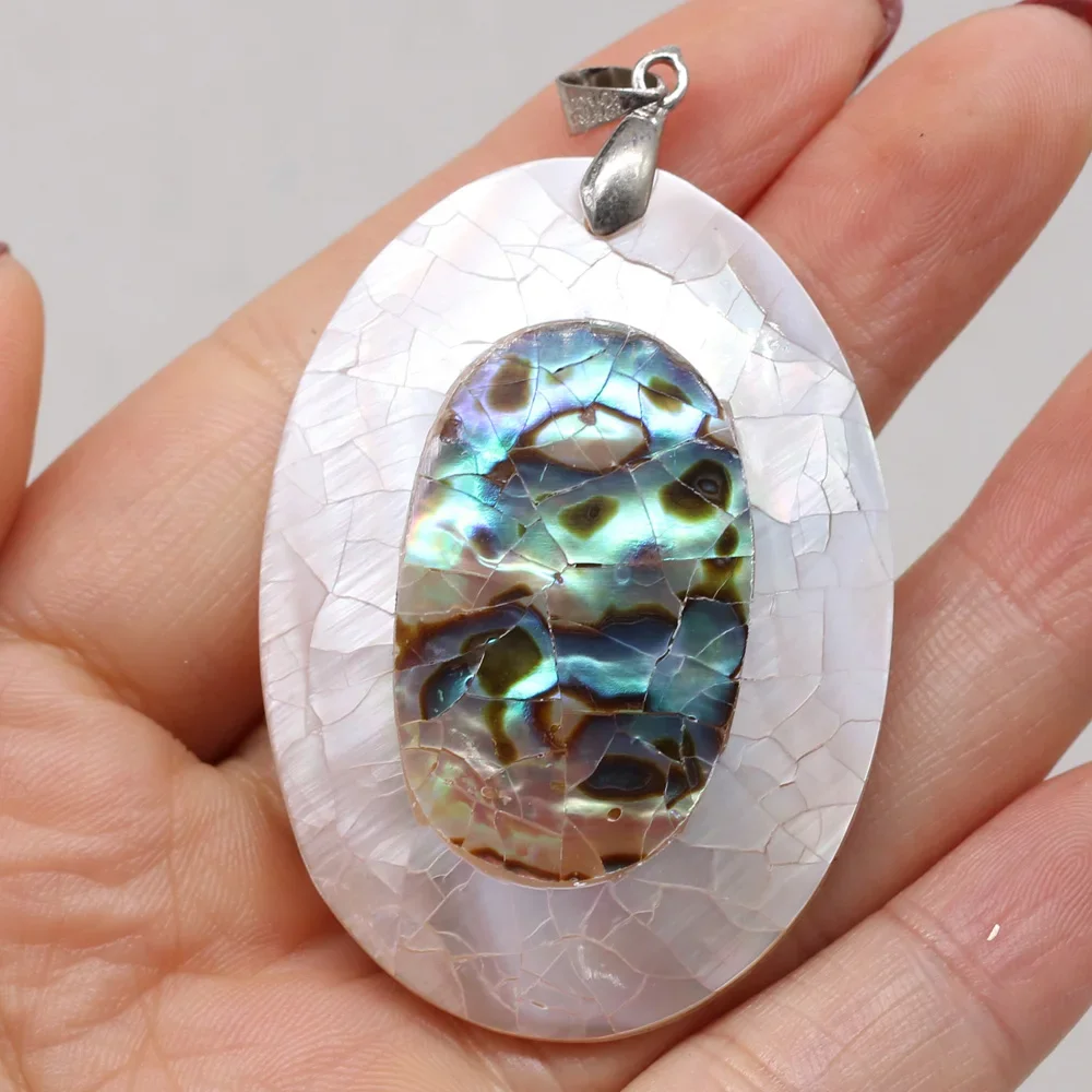 Natural Abalone Shell Pendant Geometry Mother of Pearl Splicing Exquisite Charms for Jewelry Making DIY Necklace Accessories