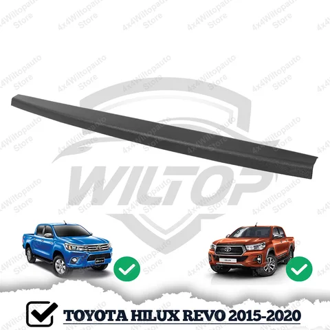 Защитная накладка на заднюю дверь (крышку багажника) для Toyota Hilux Revo 2015-2023 SR5 SR Active Icon, текстурированный ABS, матовый черный