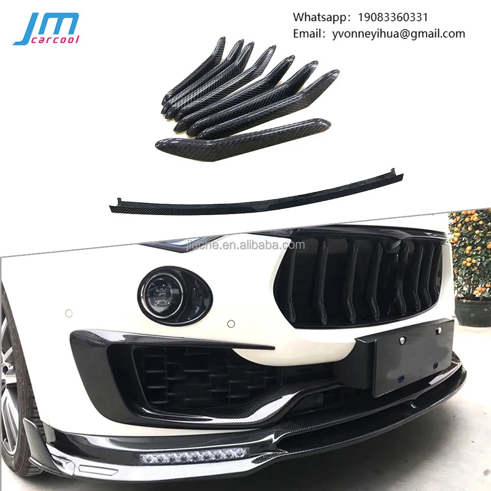 

Carbon Fiber Front Grill Trim Strips Grille Decoration Cover Frame For Maserati Levante 2016-2019 9PCS/Set Car Styling