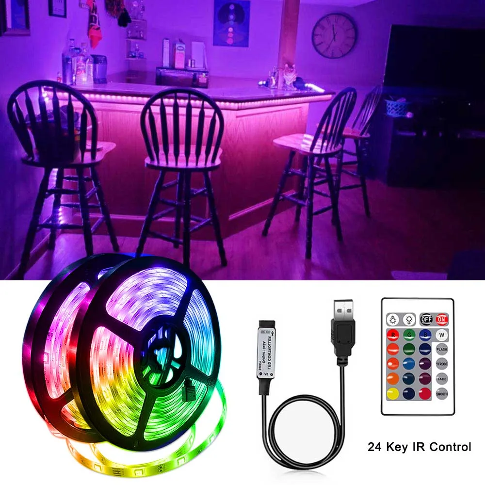 10m 5m LED-Streifen Lichter RGB Infrarot Bluetooth-Steuerung luces leuchtende Dekoration für Wohnzimmer Band Beleuchtung Fita Lampe