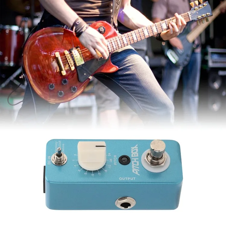 دواسة جيتار Hooqu تبديل دواسات تأثير ريفيرب المعدنية الزرقاء مع 3 أوضاع نقية مباشرة من خلال التصميم