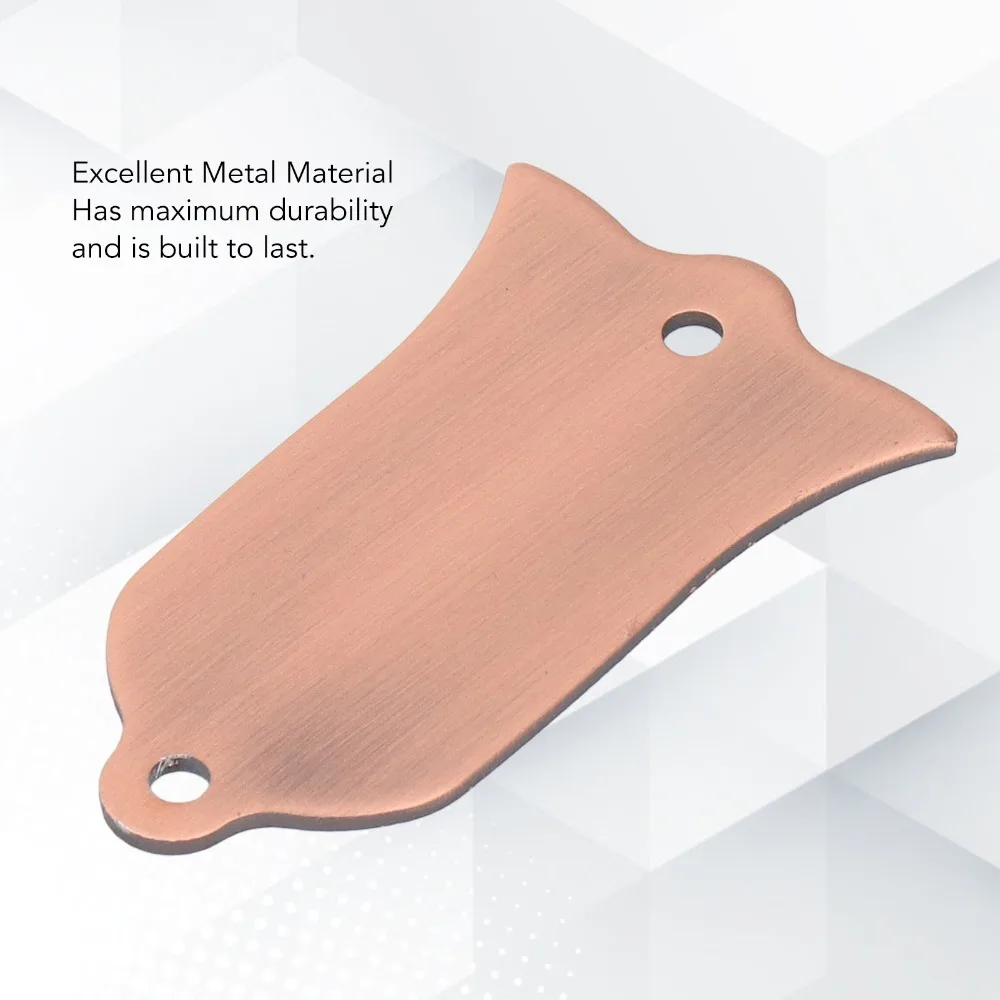 2 Holes Guitar Truss Rod Cover Bell-Shaped Design Metal Material Bell Shaped Guitar Cover Red Copper Color
