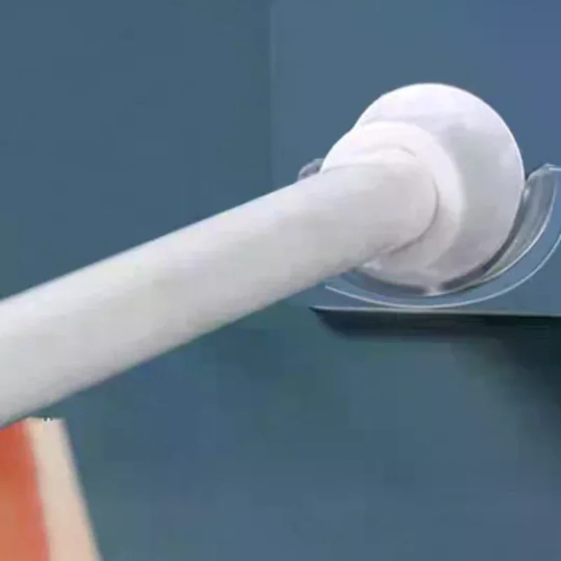 Curtain Rod Bracket Holder Hooks For Wall Adhesive Bathroom Shower Rod Tension Retainer No Drilling Stick For Closet Strong