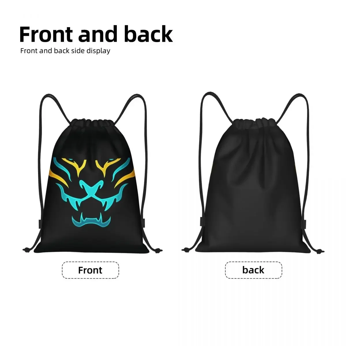 Custom KDA More Akali Tiger Cosplay Drawstring Bag Men Women Lightweight Legends Battle Game Sports Gym Storage Backpack