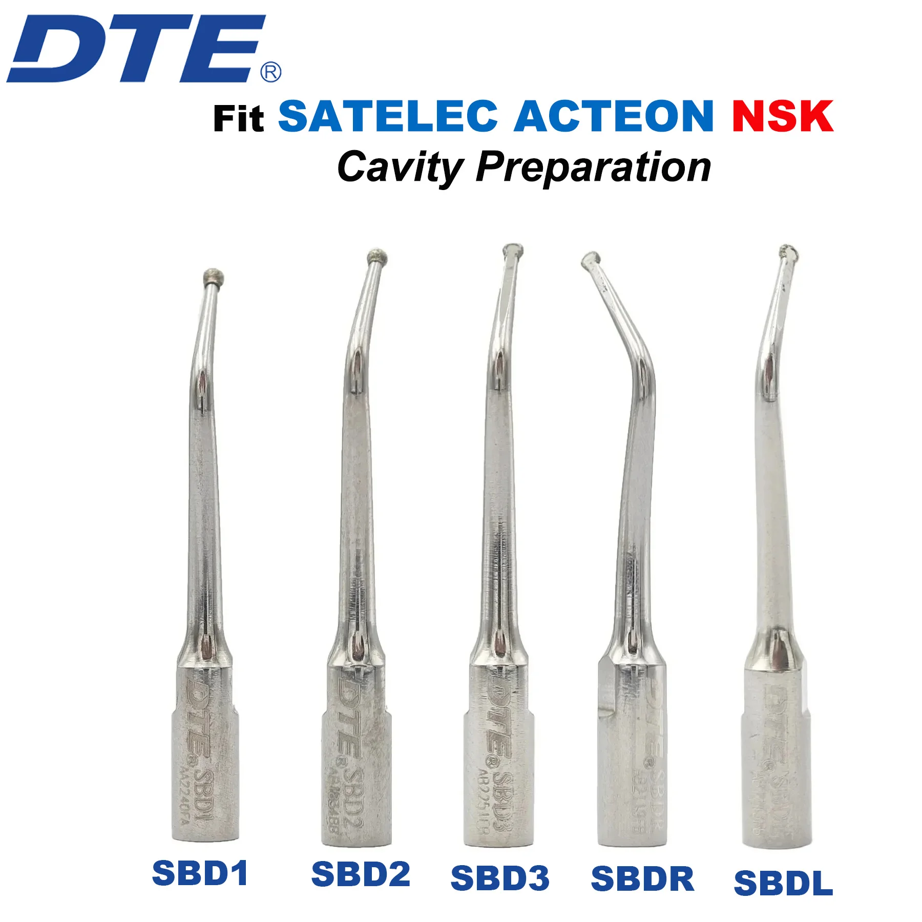 

Woodpecker DTE Dental Ultrasonic Scaler Tips Cavity Preparation Tips Fit SATELEC ACTEON NSK Scaler Handpiece