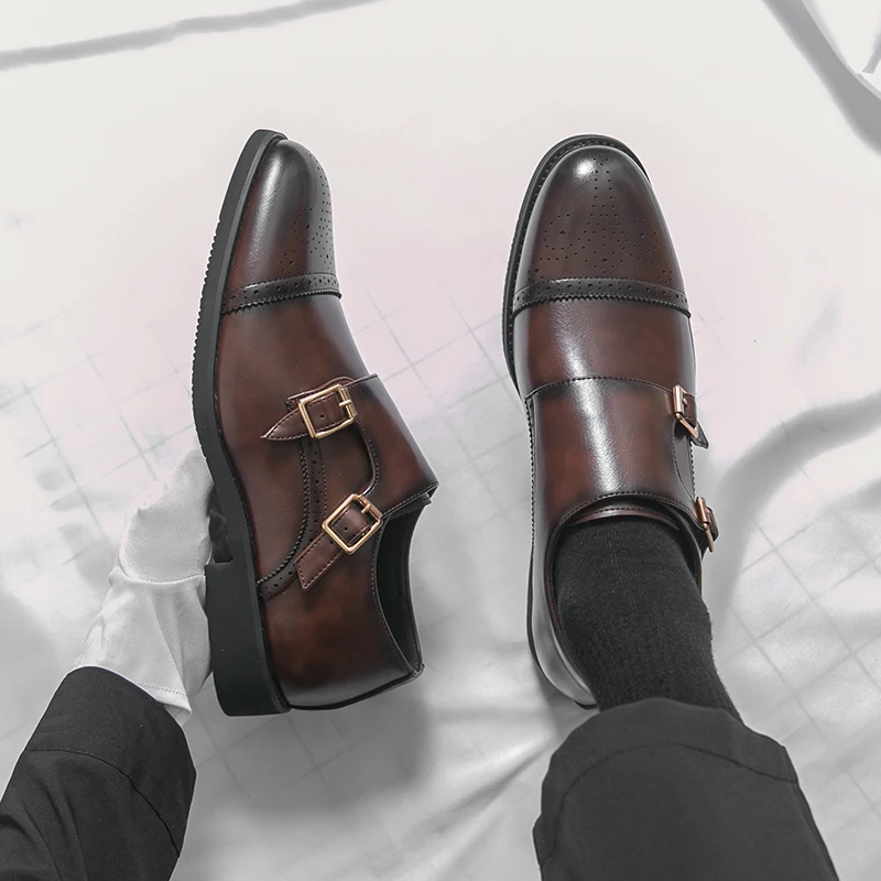 

Men's dress leather shoes Comfortable gentleman daily style Business office or groom's wedding Fashion Party 38-46 elegant