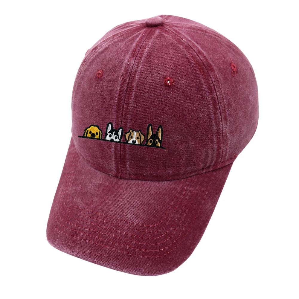 Cute Dog Dad Hat Pets Baseball Cap Embroidered Golden Retriever Retro Hat Cotton Unisex