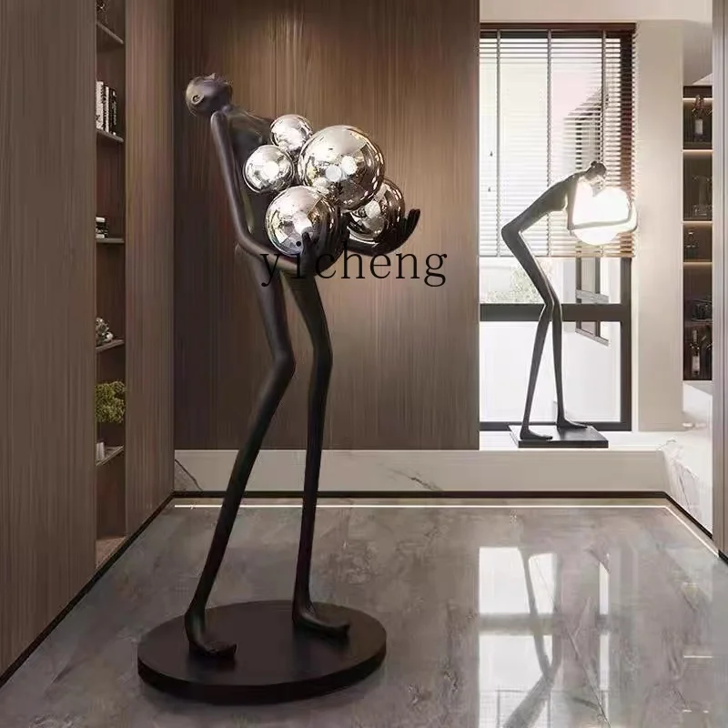 ZK Abstract Humanoid Sculpture Floor Ornaments Living Room Staircase Home Beauty Salon Hotel Lobby Artwork Decoration