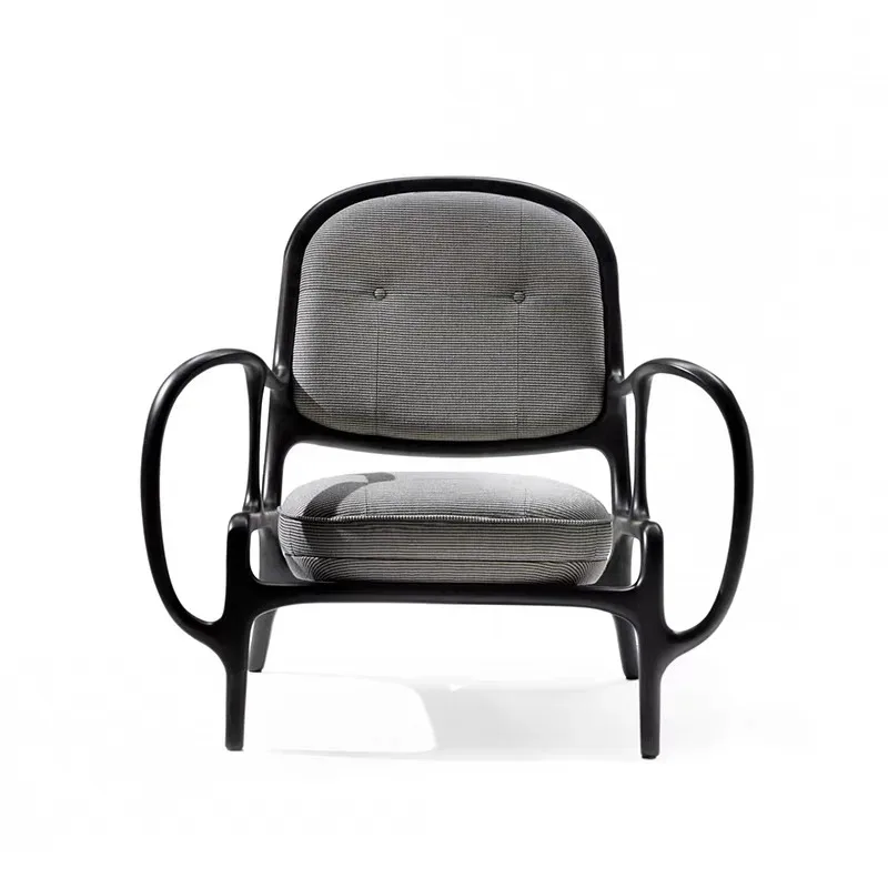 New Chinese-style sales office designer special-shaped solid wood leisure chair, Zen-style minimalist backrest chair, light