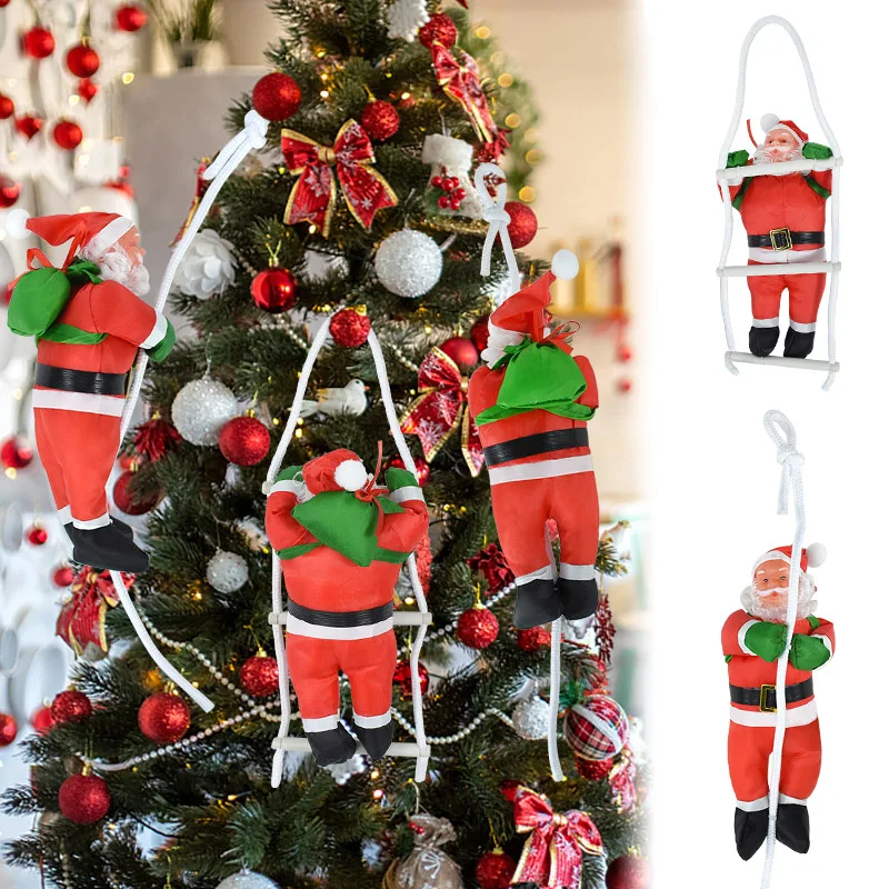 Weihnachten Weihnachtsmann Kletterleiter Puppe Weihnachtsbaum Hängende Dekoration Weihnachten Indoor Home Wandanhänger 2026 Neujahrsgeschenke