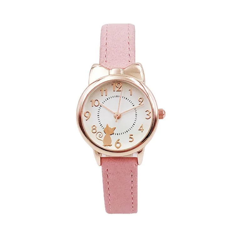 2025 Nuovo orologio da donna alla moda semplice orologio al quarzo elettronico con gatto carino può essere personalizzato