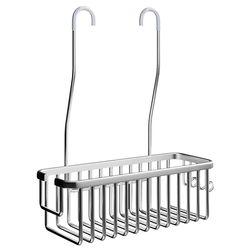 Estante de ducha sin perforaciones, bandeja de aluminio espacial, cesta de red para colgar en la pared del baño, estante de almacenamiento para inodoro