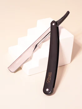 Rasierer mit geradem Rand, hochwertiger, zusammenklappbarer manueller Herrenrasierer für den Salon