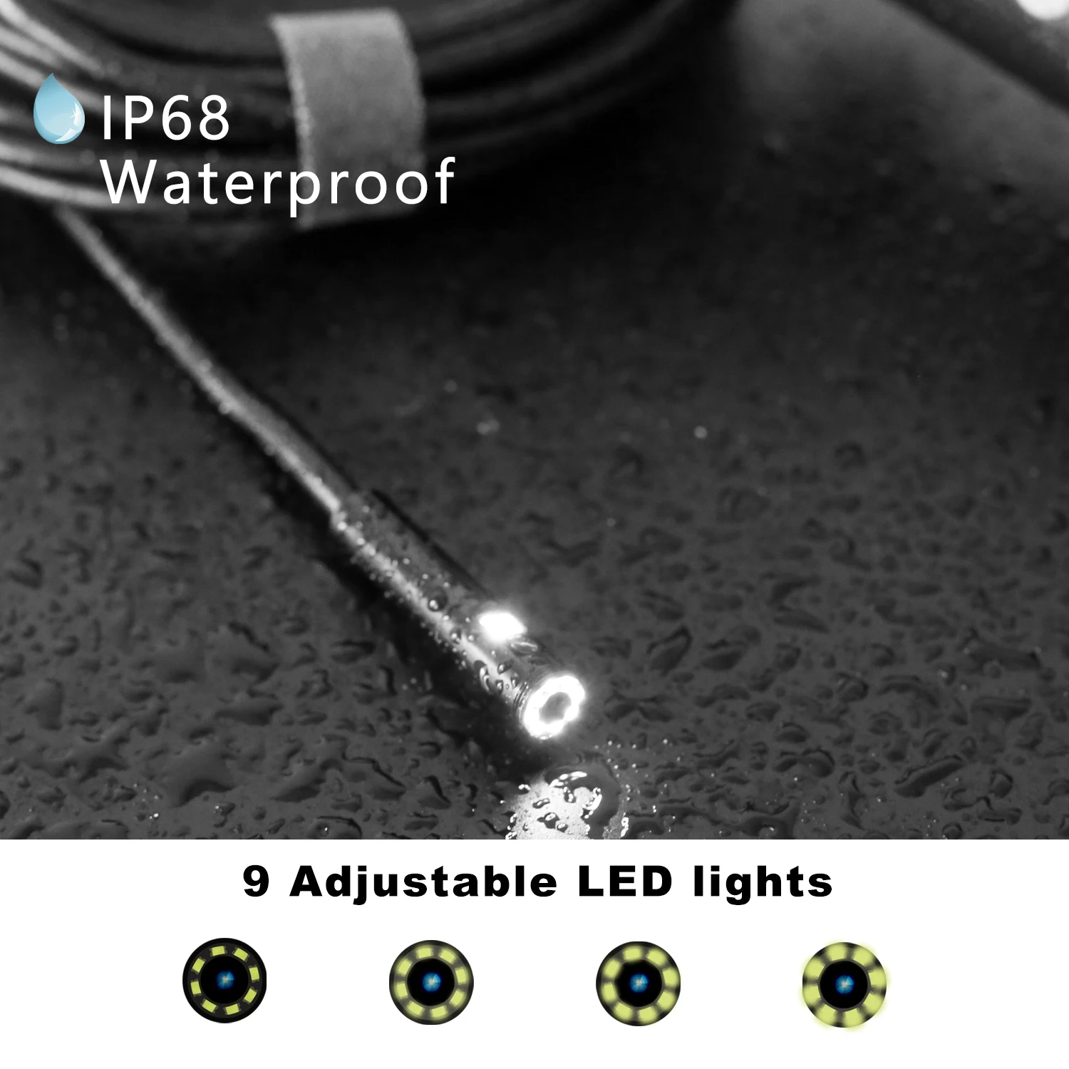 2MP 1080P 360 Degree Rotation Wifi  Dual Lens Side-view&Front View  Endoscope  CMOS Borescope Inspection Microscope Camera