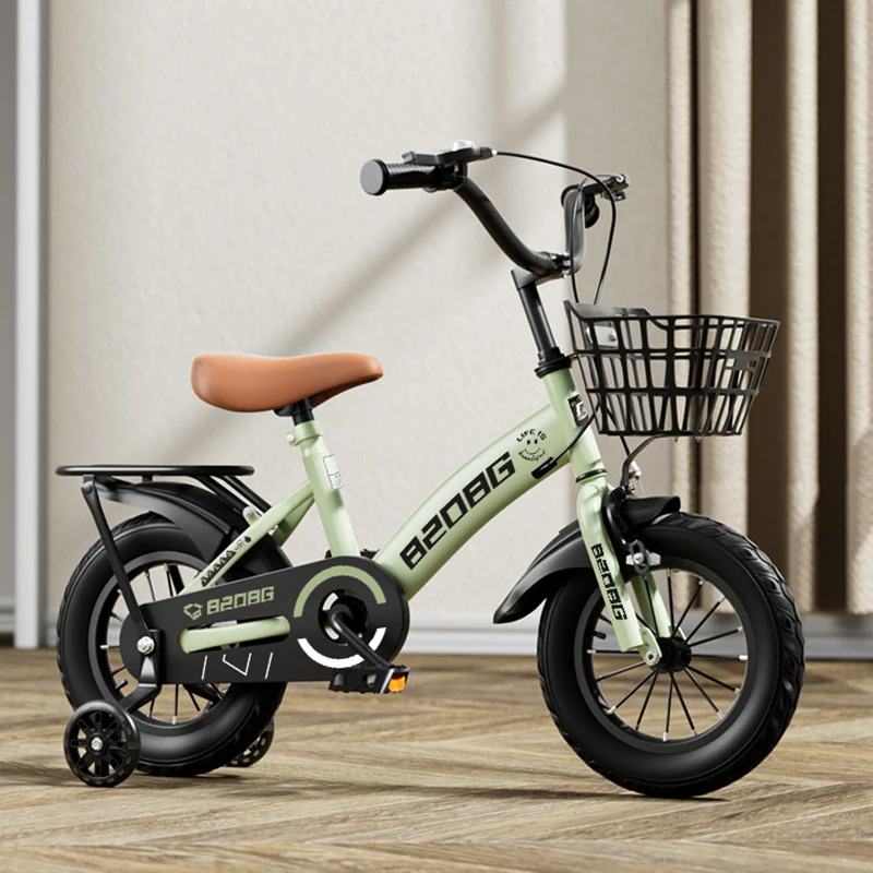 

Детский велосипед для мальчиков и девочек от 2 до 9 лет, легкий, с тренировочными колесами, широкими нескользящими шинами, двойными тормозами, передней корзиной