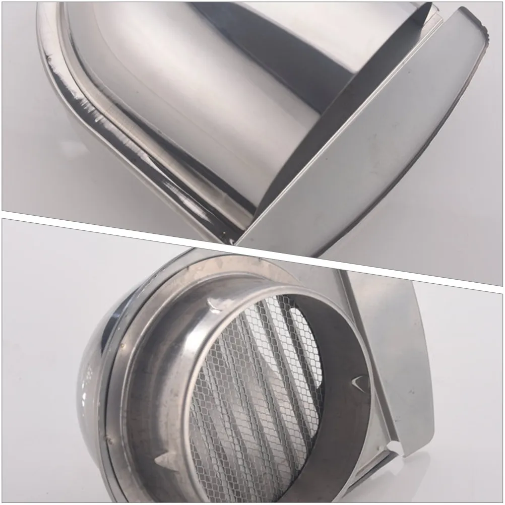 Stainless Steel U-Shaped Ventilation Grille Rain Wind Protection Outdoor Range Hood Vent Cover Kitchen Exhaust Wall Vent Cap