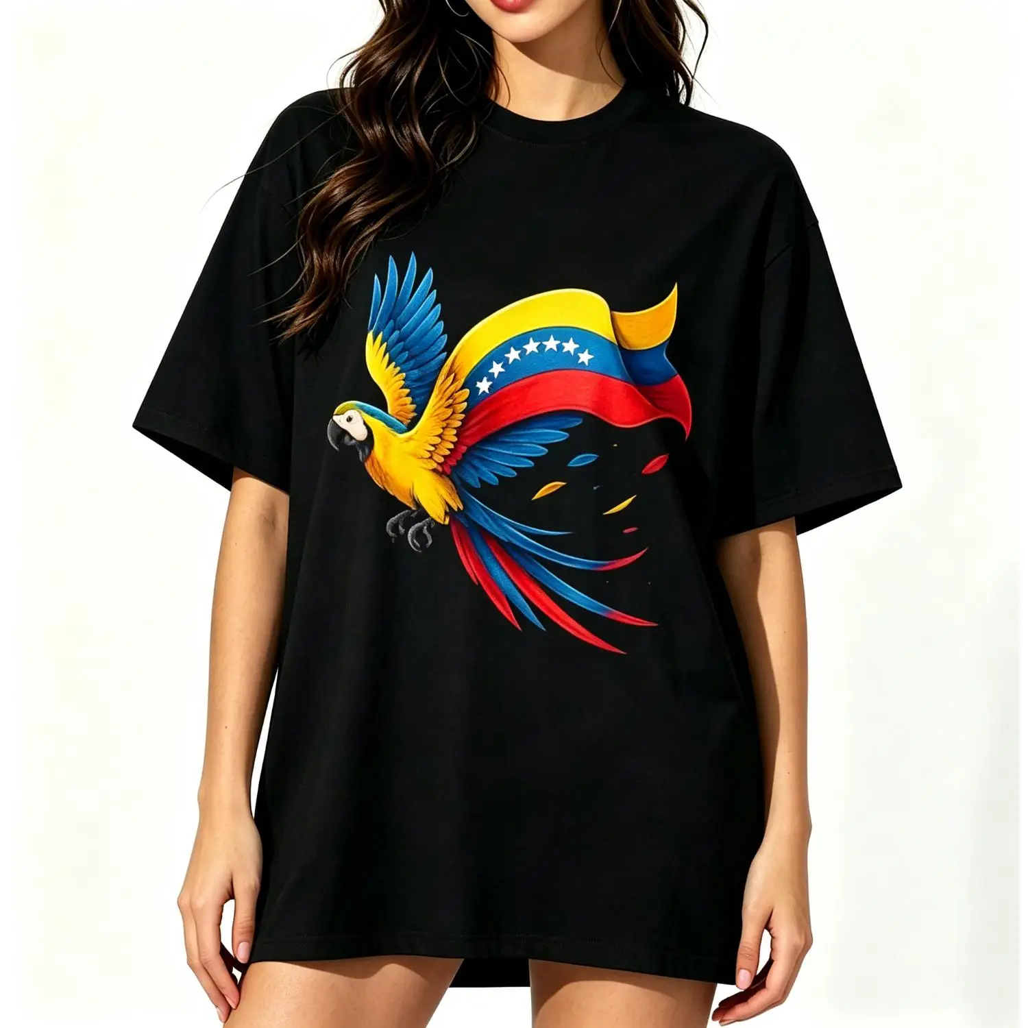 Venezuela Vintage Flag with Parrot T-Shirt