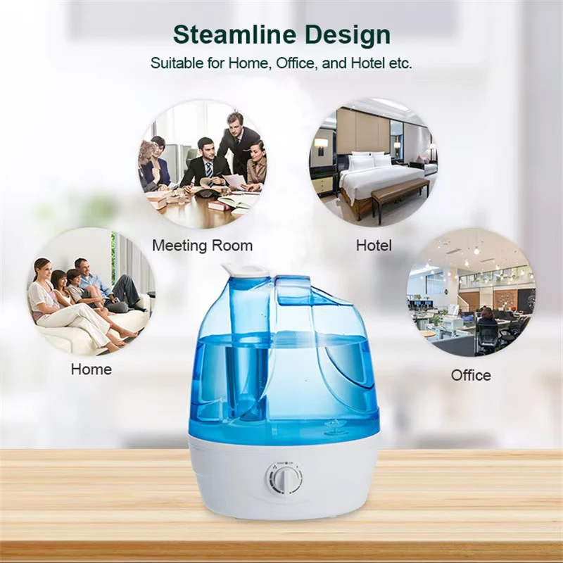 Cold mist humidifier, humidifier for baby care room and entire house, 360 degree rotating nozzle