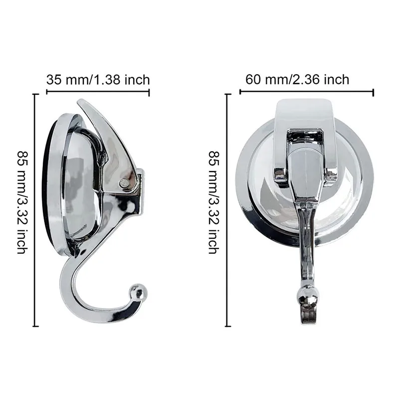 2-Pack Powerful Vacuum Suction Cup Hooks Invisible Non-Trace Bathroom and Kitchen Wall Hooks with Strong Vacuum Suction Cups