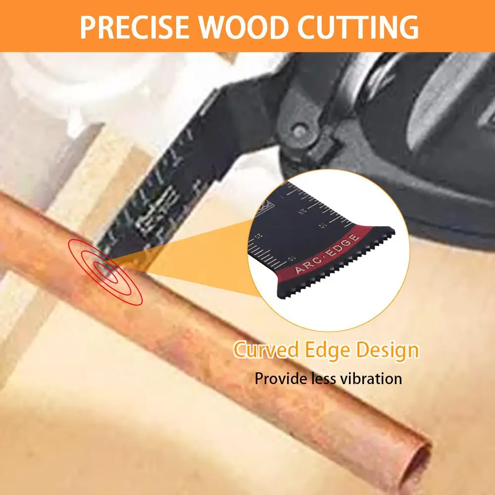 5PCS Professional Extra-Long Oscillating Saw Blade Arc Edge Fast Cutting Universal Saw Blade Wear Resistant Tooth Woodworking