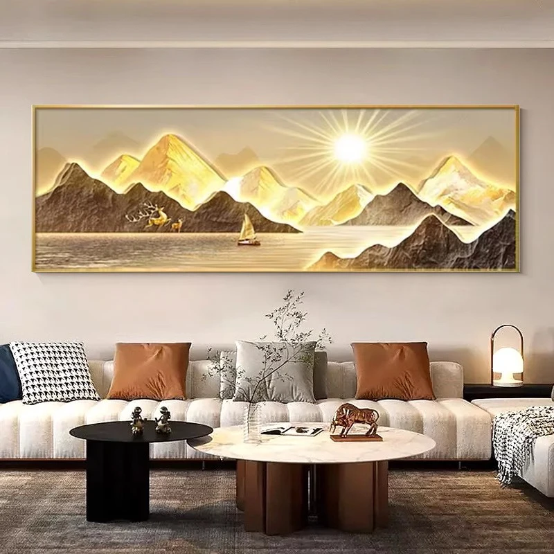 

Handmade Diamond Painting Modern Simple Style Living Room Sofa Background Wall Full Diamond Cross Stitch Kit Scenic Black Pat...