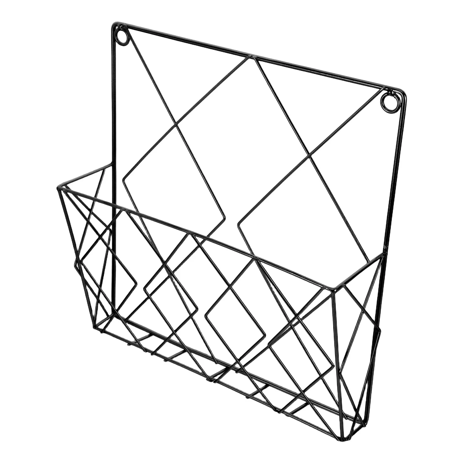 Heavy Duty Iron Wall Magazine Rack Space Efficient Hanging Organizer for Magazines Newspapers Books Living Room Bathroom Office
