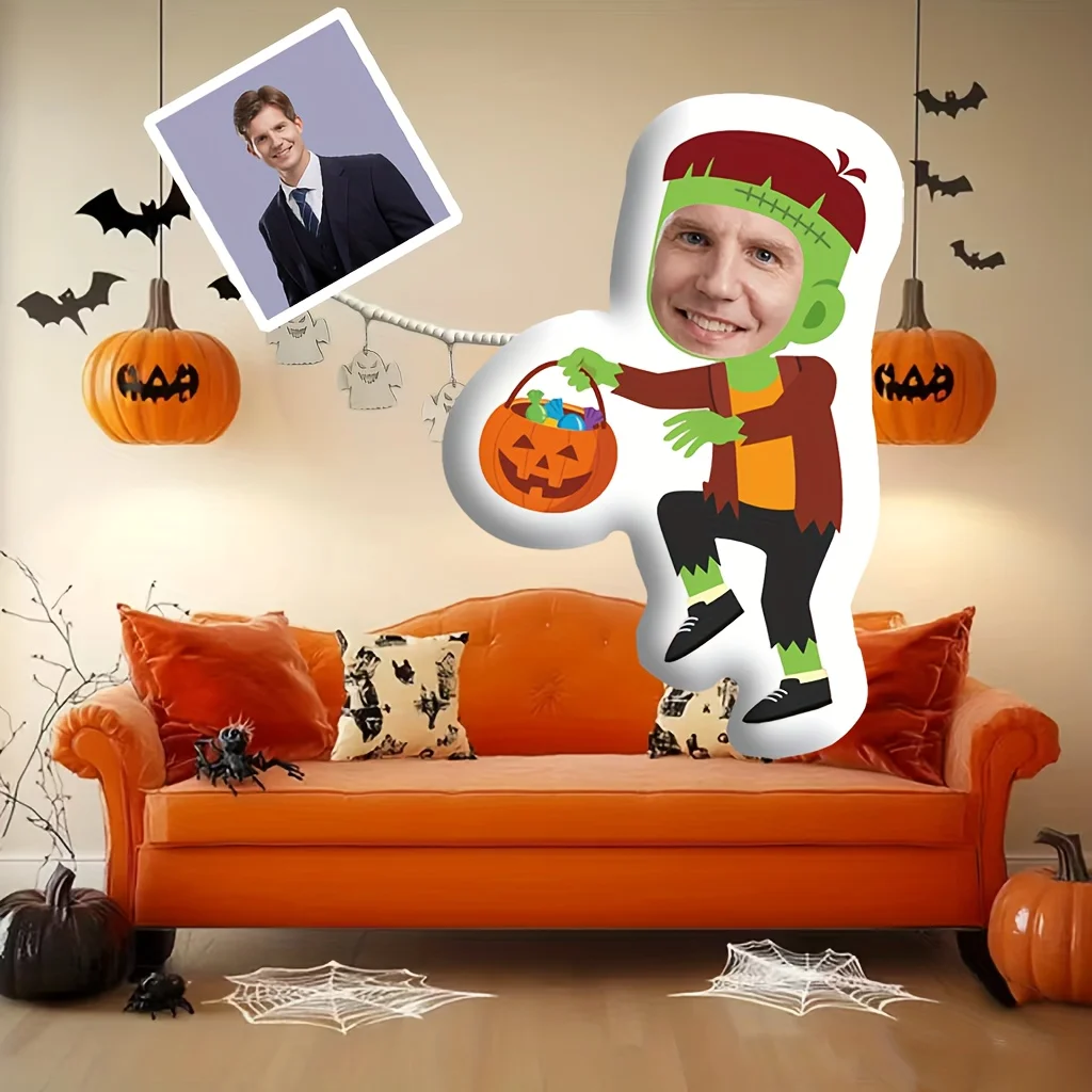Custom Halloween Throw Pillow - Double-Sided Design, Mixed Colors, Suitable for Halloween, Christmas, Thanksgiving, Valentine'S